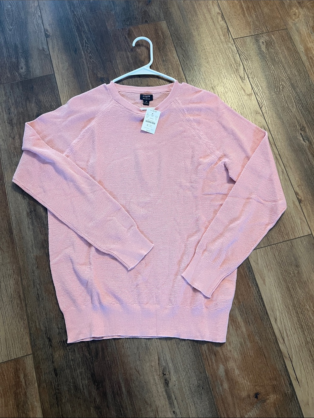 NWT M J. Crew  100% cotton pink Lightweight Crewneck Sweater